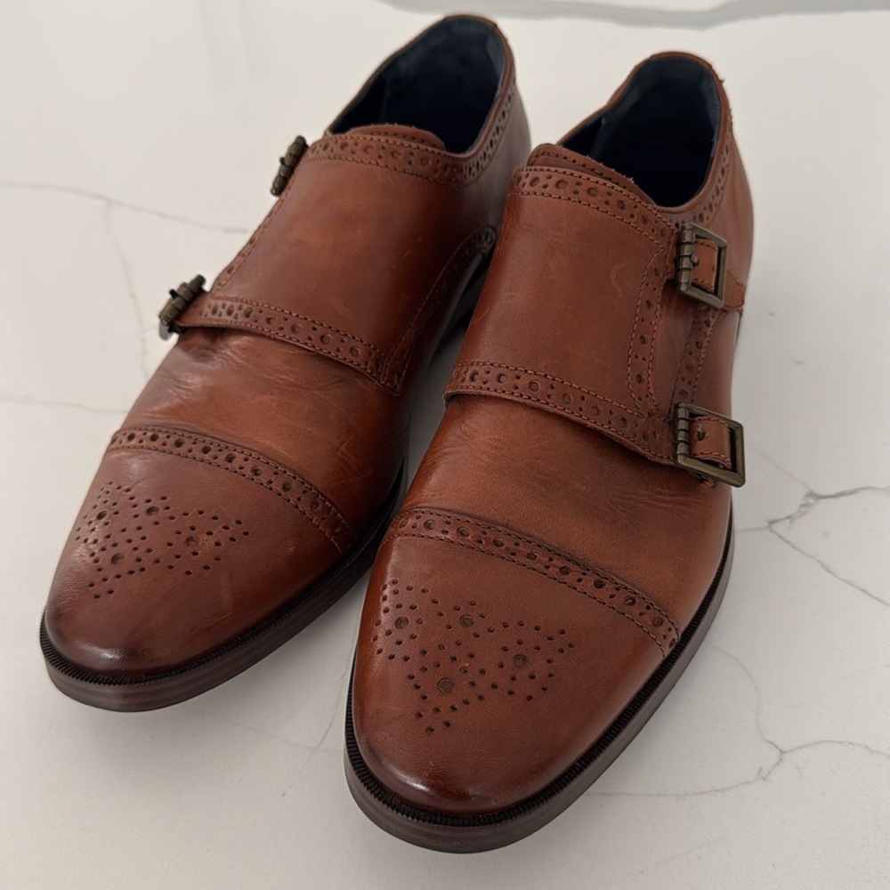 Men's Cole Haan Brown Double Monk Strap Shoes 8
